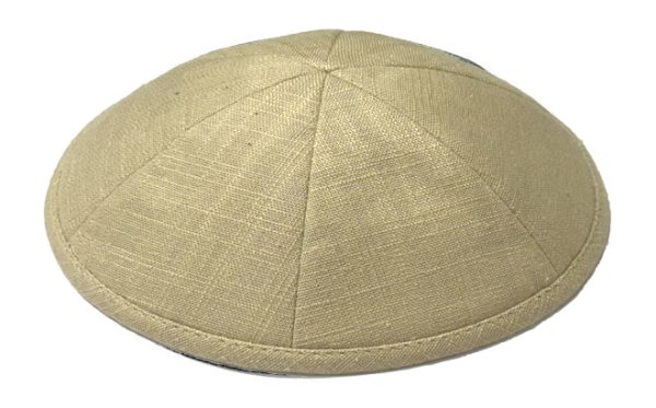 Linen Kippot Champagne